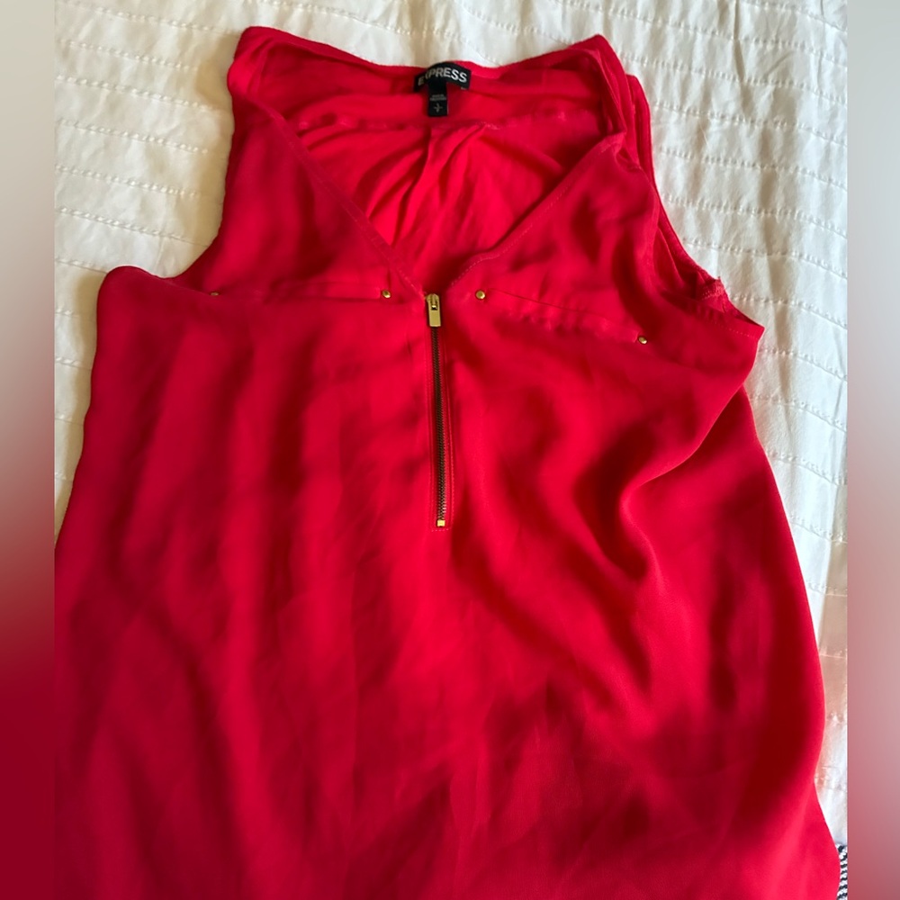 Express Women's Red Sleeveless Top